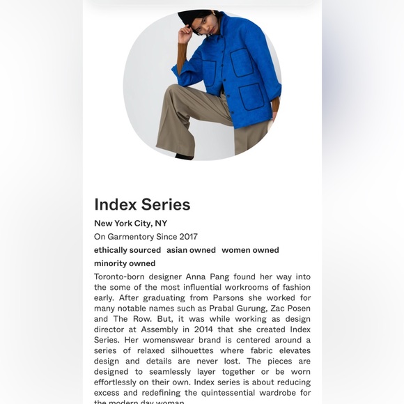 Index Series by Anna Pang Suede Vintage Blue Button Down Jacket size Medium - Picture 4 of 4